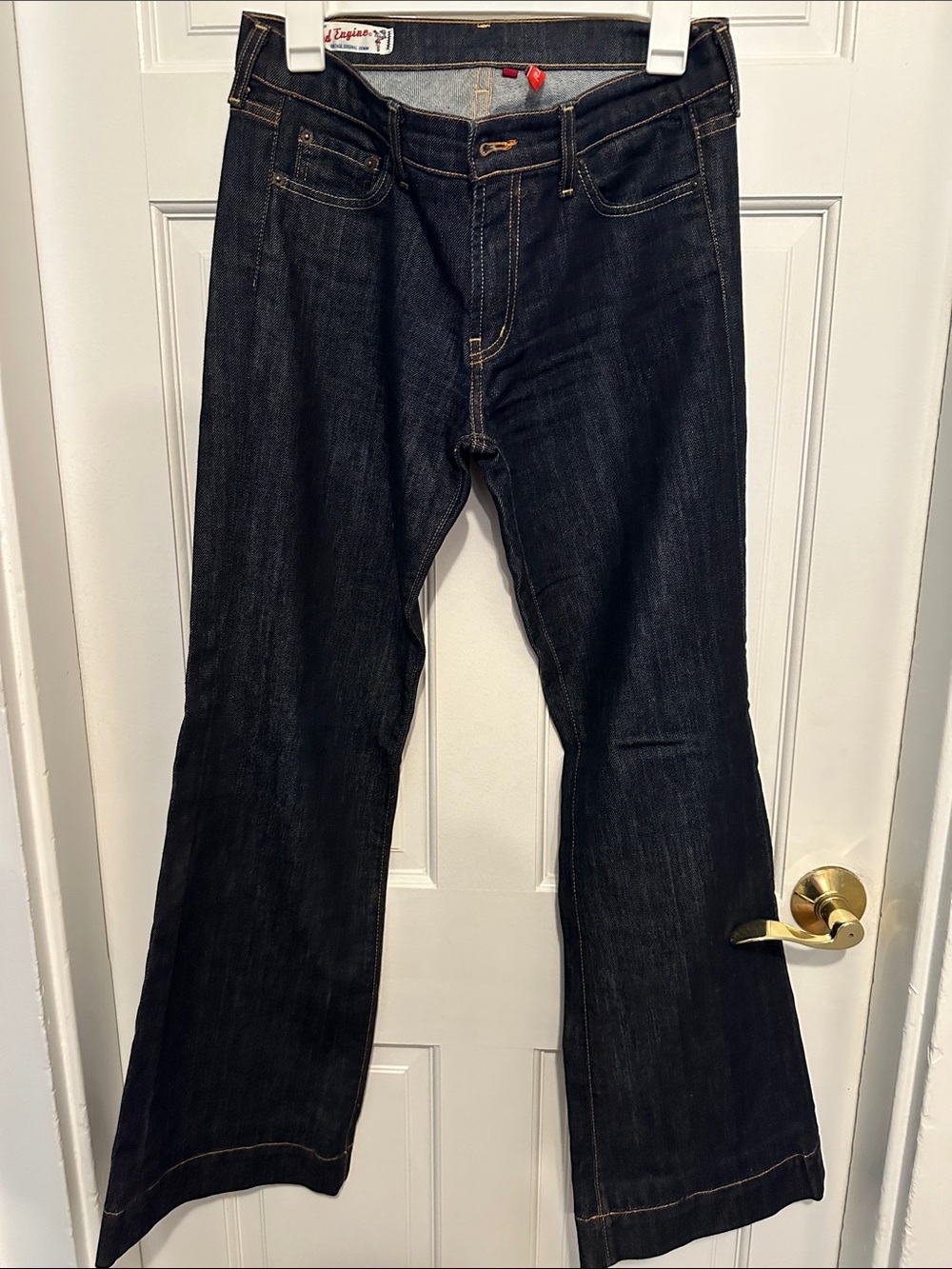 Red Engine Dark Indigo Flare Jeans
